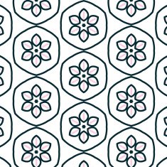 Primitive simple retro seamless pattern with flower