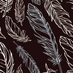 Seamless pattern with decorative feathers N12