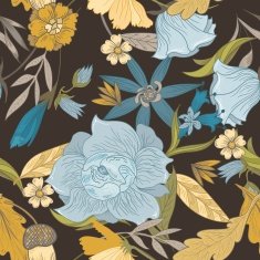 Vector Pattern With Vintage Flowers N2