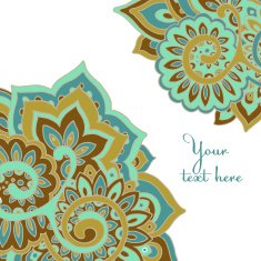 Vector frame pattern of the indian floral ornament N3