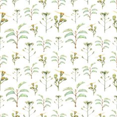 Seamless pattern with beautiful spring flowers and plants N4