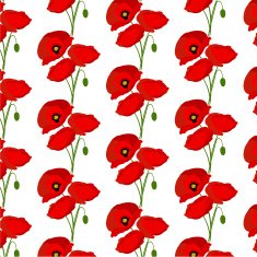 Seamless pattern with poppies flowers N3