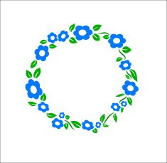 Vintage blue Flower ring frame decoration vector illustration