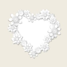 floral frame in shape of heart