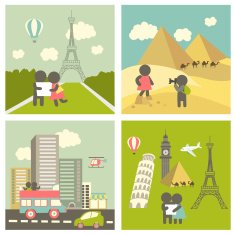 Couple in love traveling
