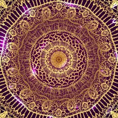 Golden lace mandala hand drawn illustration