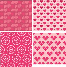 Set of Valentine seamless heart patterns