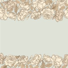 Flower peony background Floral seamless border