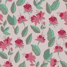 Decorative pattern with fuchsia flowers