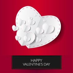 Valentine's card with text and heart shape Vector ilustration N32