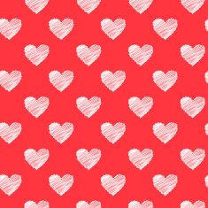 Scribbled white hearts pattern