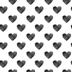Scribbled black hearts pattern