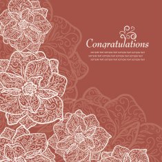 Invitation vintage card with floral elements N21