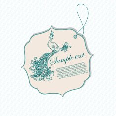 Vintage tag with peacock N4