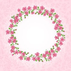 Vintage card with floral circle and place for your text N2
