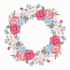 Floral round frame N5