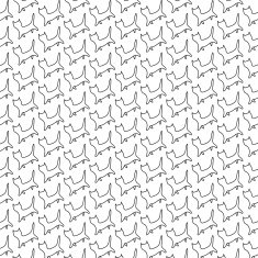 Pattern with black contour cats