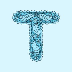 Cute letter T Floral monogram T