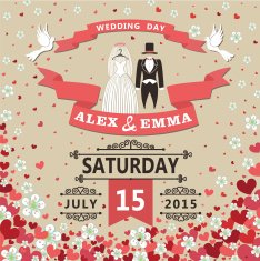 Wedding invitation Wedding wear ribbon flying flowers background