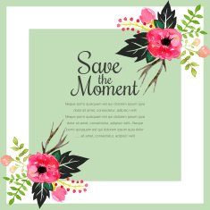 Vector invitation card with watercolor elements N5