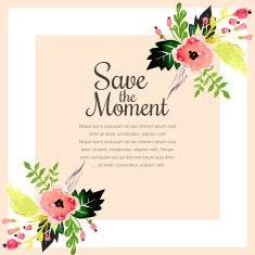 Vector invitation card with watercolor elements N6