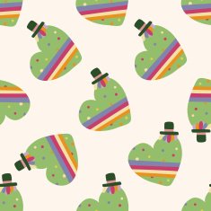 love heart cartoon seamless pattern background N21