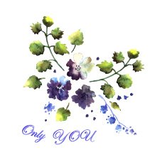 Watercolor Blue Flowers N3