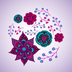 Doodle floral elements N3