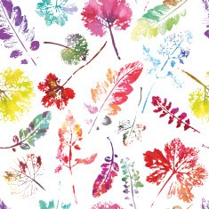 crazy beautiful watercolor pattern of leaves handmade painted N7