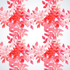 Romantic watercolor pattern with leaves