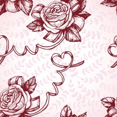 Romantic pattern with roses for Valentine's Day