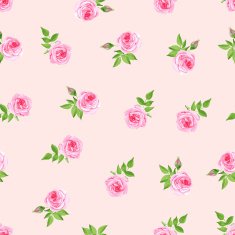 Delicate roses watercolor seamless vector print