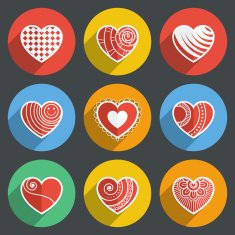 Set of Flat Heart Icons N4