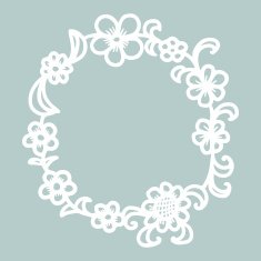 Hand drawn floral round frame N18
