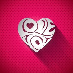 Valentines Day illustration with 3d Love You typography design