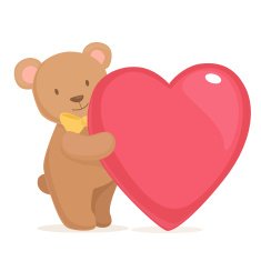 Teddy bear with big heart