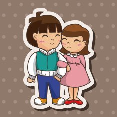 Valentine's day couple theme elements N68