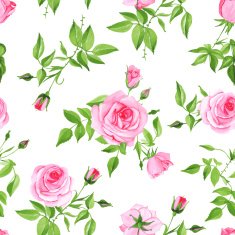 Vintage pink roses seamless vector print