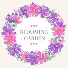 round frame with flowers N2