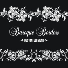 Ornamental border frame Baroque pattern Vector seamless