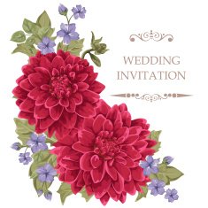 Flowers for wedding invitation card N2