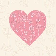 Cute vector background with vintage hearts N5