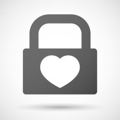 Lock icon with a heart