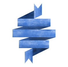 Blue watercolor ribbon N2
