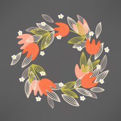Wreath with tulips