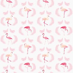 Flamingo Bird Background - Retro seamless pattern N5