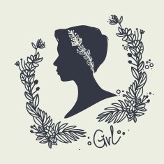 silhouette of a girl with short hair N2