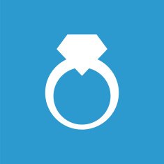 jewelery ring icon white on the blue background N2
