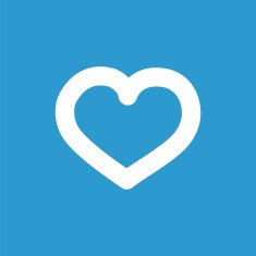 heart icon white on the blue background N2