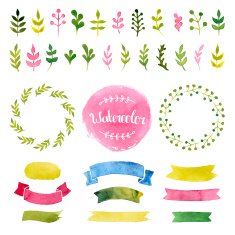 Vector watercolor collection N2